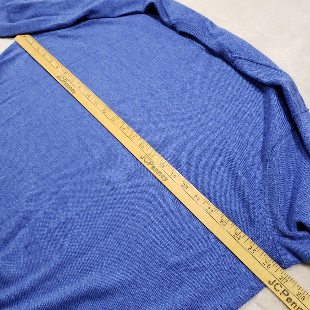 Peter Millar Sweater Mens XXL Blue Merino Wool Silk Crewneck MF19S42 Pullover - Picture 5 of 8